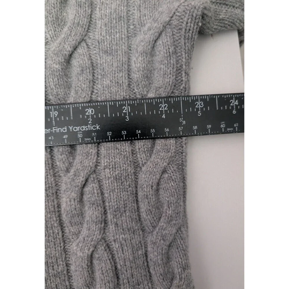 Vineyard Vines Mens L Gray Cable Knit Mock Neck Button Wool Cashmere Sweater